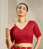 Pujia Mills WomenS Indian Ethnic Wear Designer Silver Sequence With Matching Embroidered Work V Neck Half Sleeve Readymade Padd