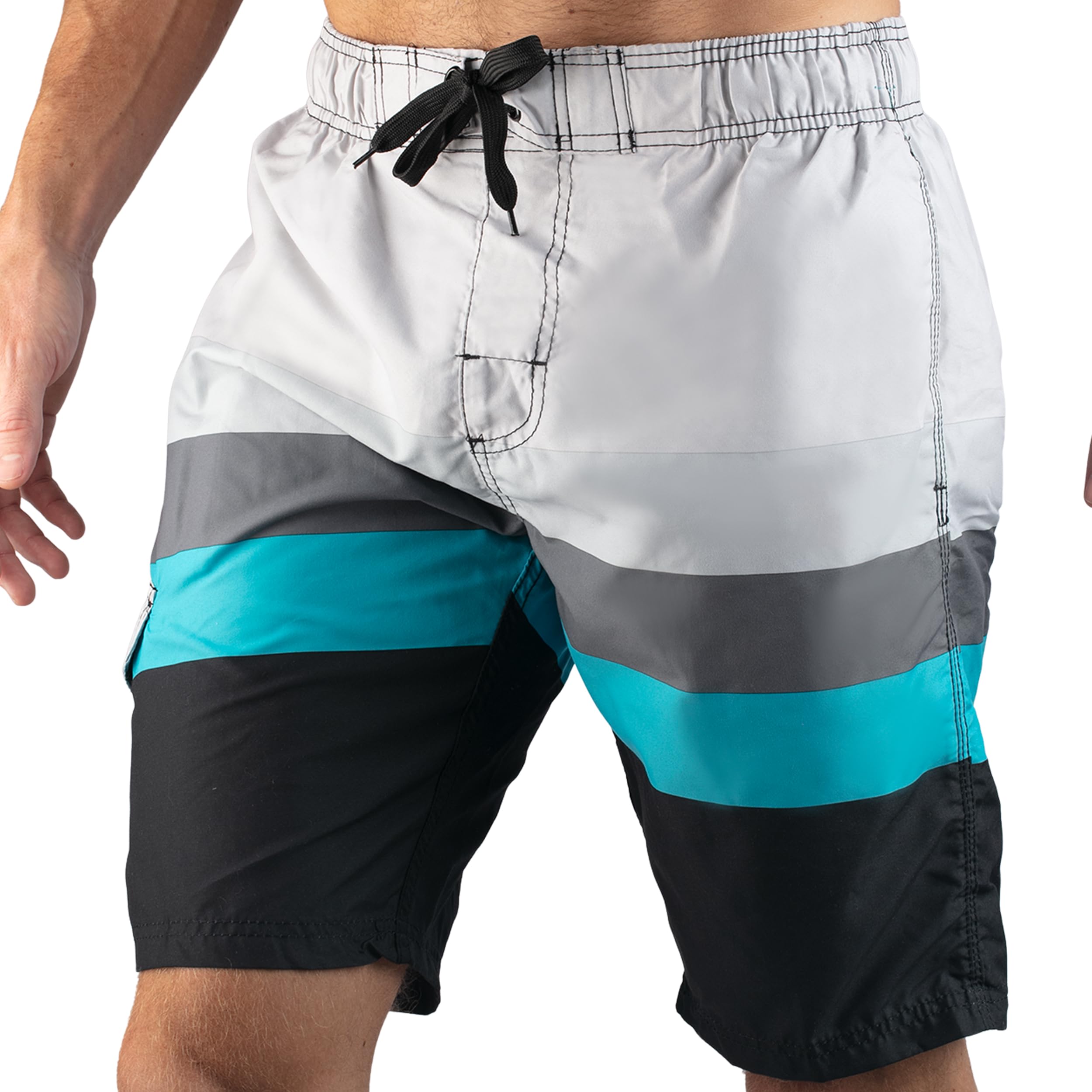 Kanu Surf Mens Swim Trunks (Regular  Extended Sizes), Infinite Black, Large