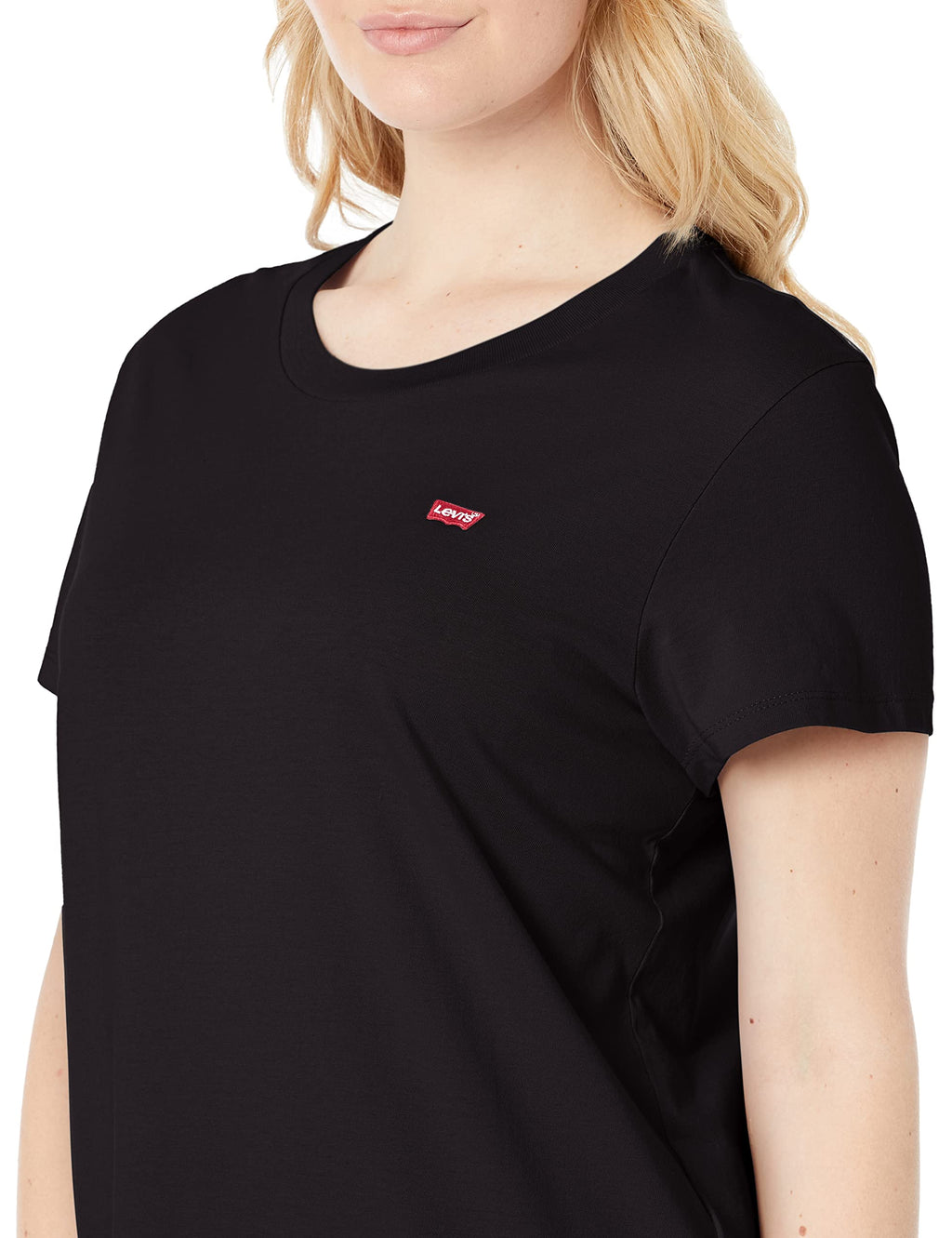 Levi's Women's Perfect Crewneck Tee Shirt, mineral black x, Large