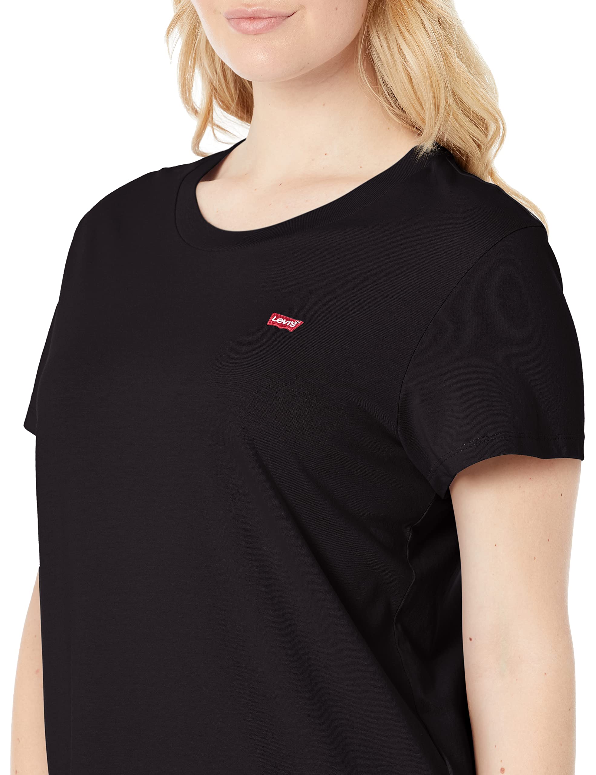 Levi's Women's Perfect Crewneck Tee Shirt, mineral black x, Large