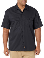 Unisex Short-Sleeve Work Shirt - BLAcK - S(D0102H7MF6X)