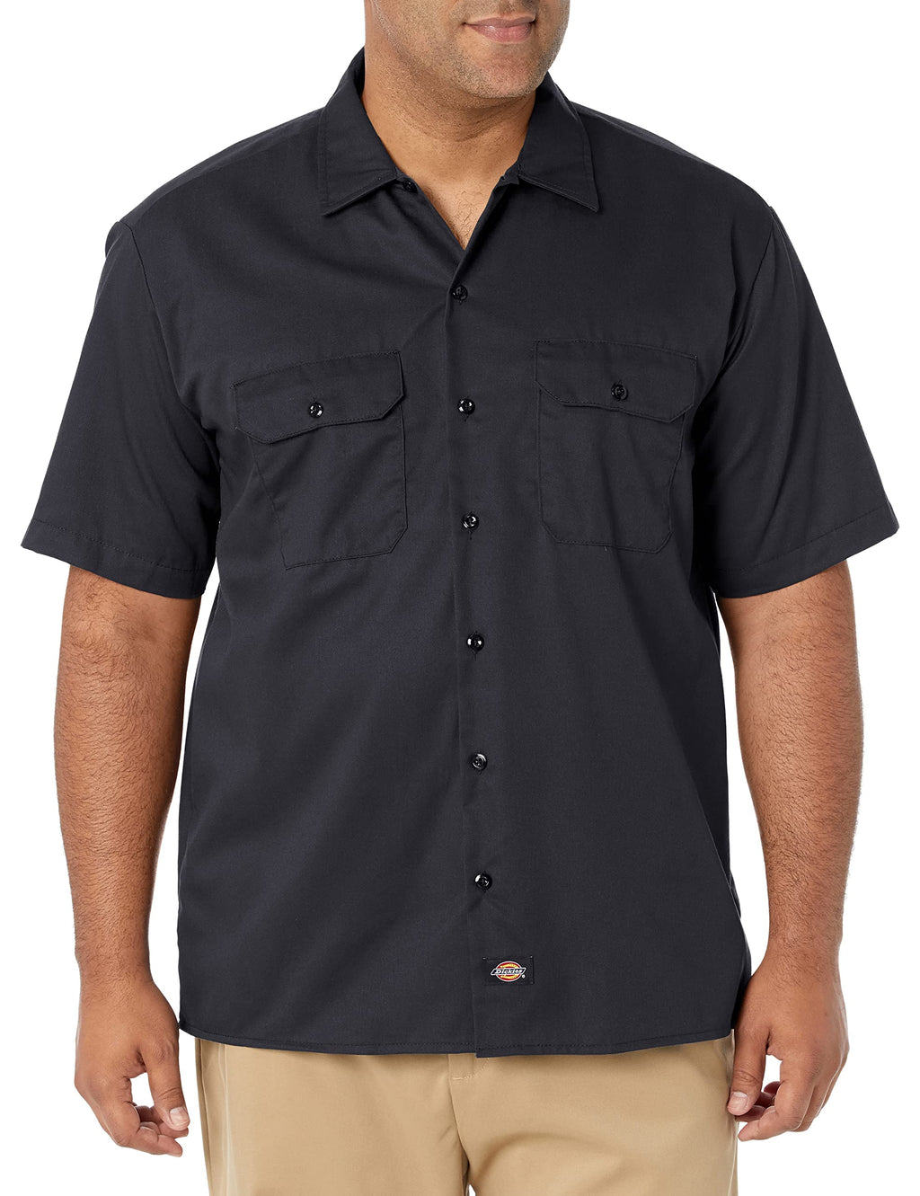 Dickies Men's Short-Sleeve Work Shirt, Black, Medium