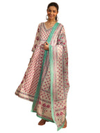 Libas Printed Cotton Anarkali Kurta With Trouser And Dupatta-99947Xxl