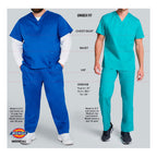Dickies womens Signature Unisex Drawstring Medical Scrubs Pants, Ceil Blue, Large Short US