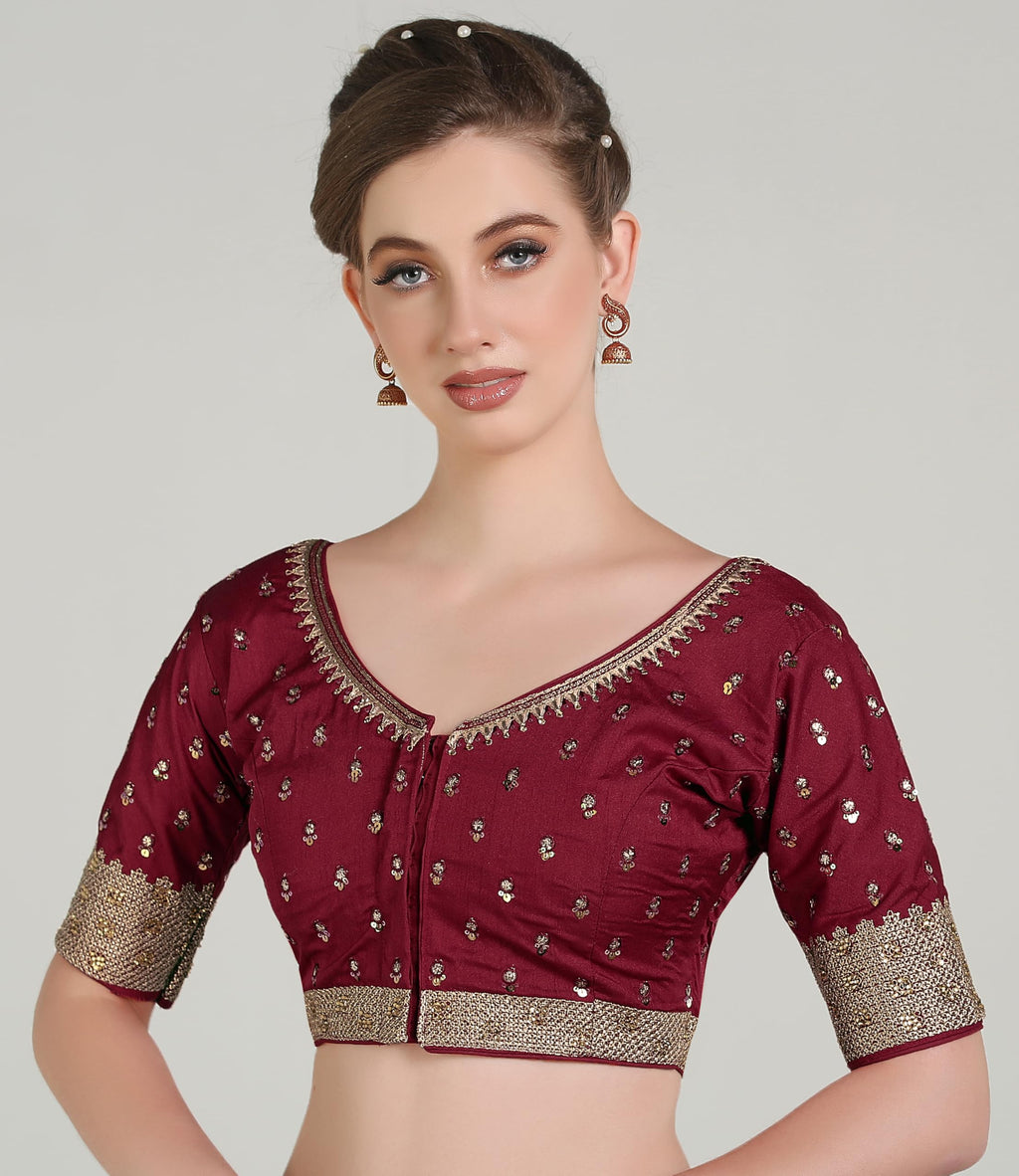 Pujia Mills Women Indian Ethnic Wear Designer Golden Codding With Zari Embroidered Diamond Work Round Neck Half Sleeve Readymade