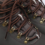 Stepace Round Shoelaces [2 Pairs] Heavy Duty Boot Shoe Laces for Hiking Work Boots Coffee Black-120(Stripe)