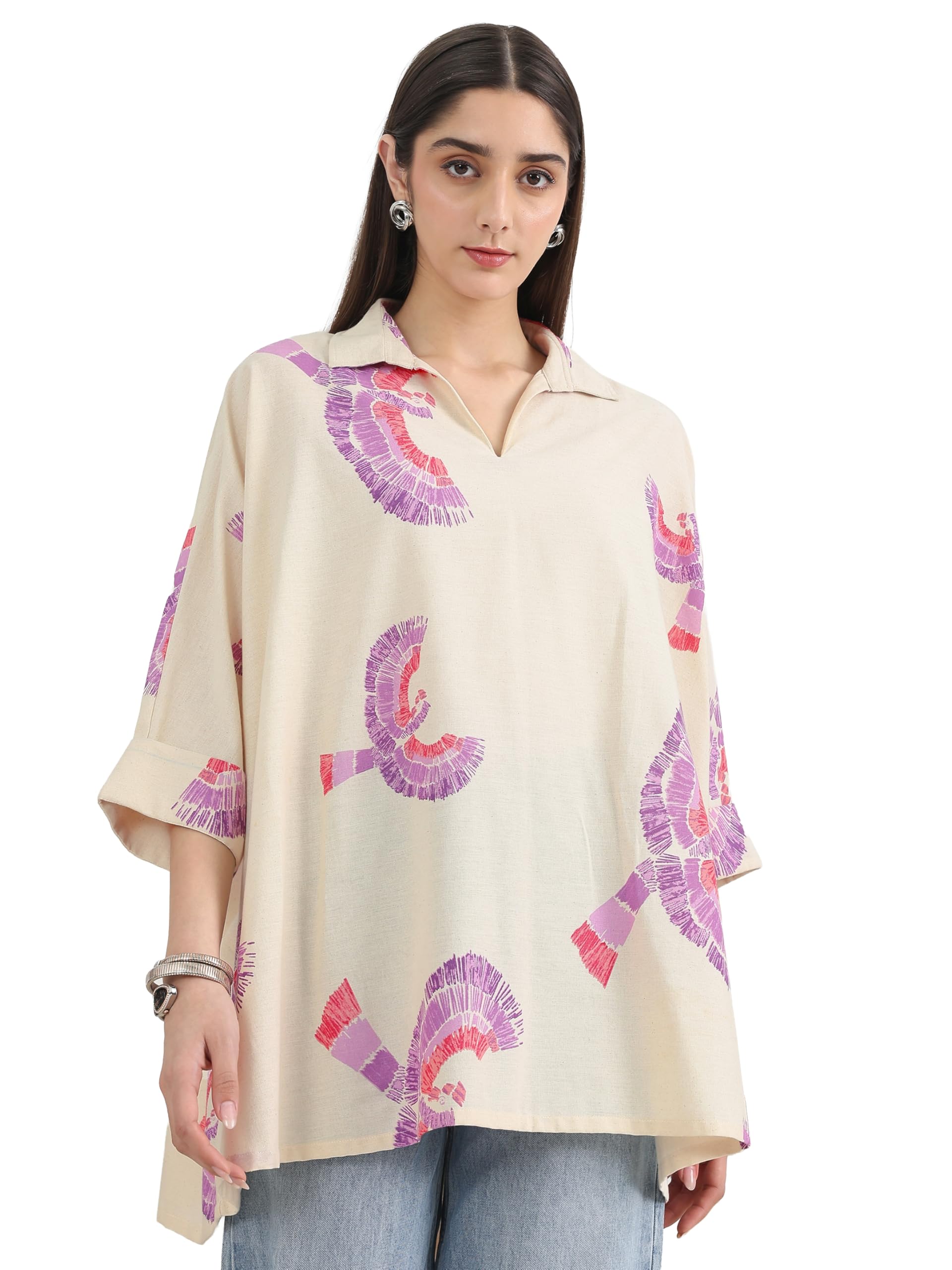 Libas Printed Cotton A-Line Kurti-43149Xxl