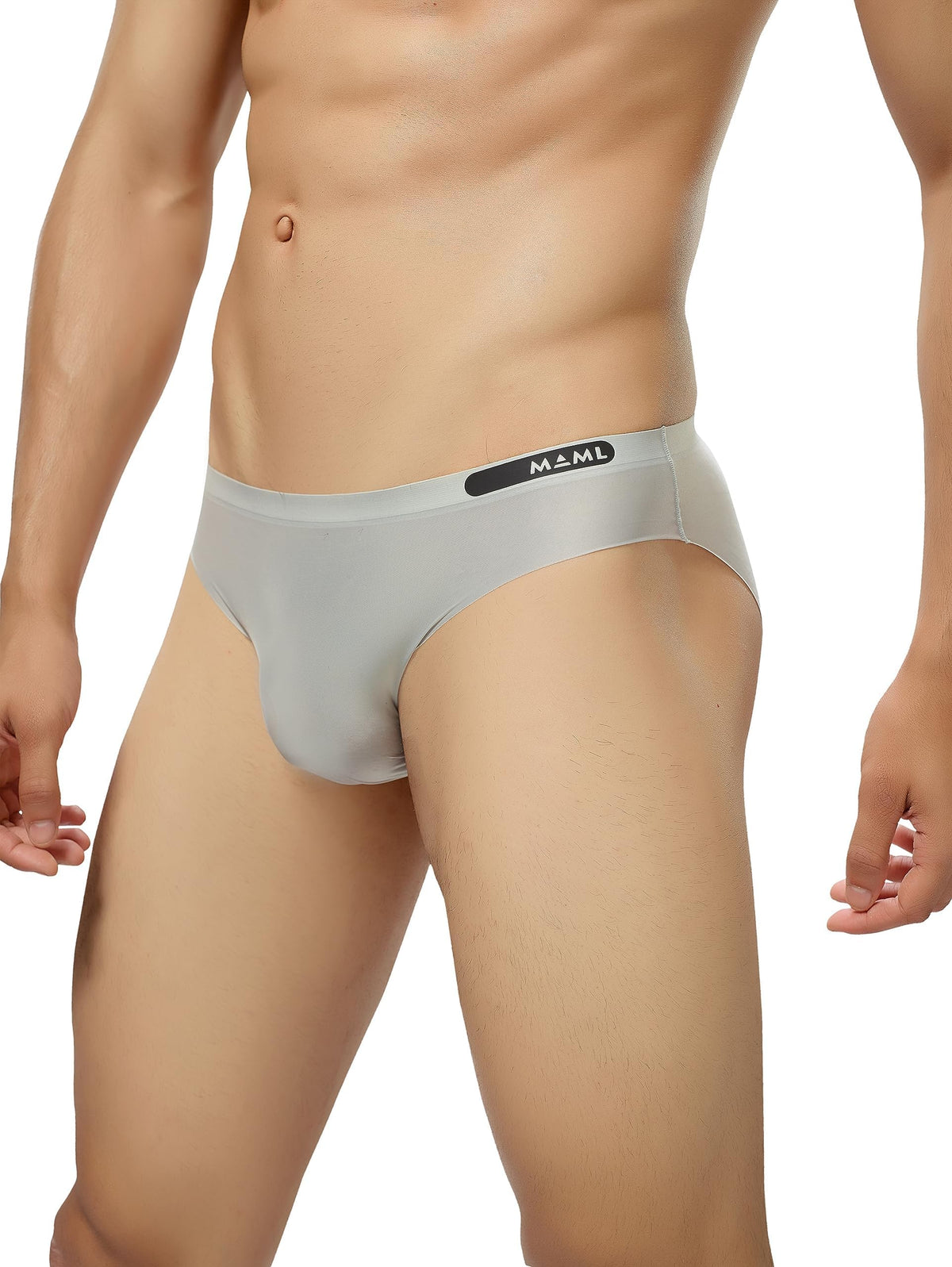 Maml MenS Ultra Thin Ice Silk Briefs Underwear For Men And Boys (L, S. Gray)