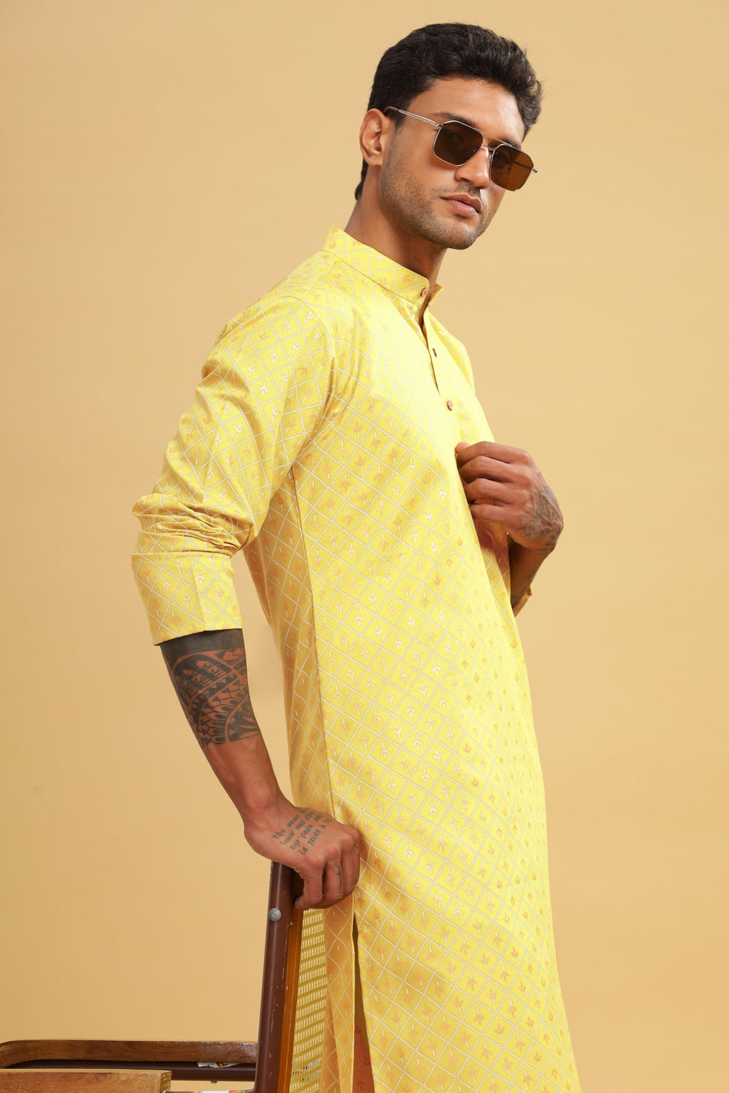 Be Active MenS Traditional Printed Full Sleeves Kurta || Cotton Kurta For Men || Men Kurta For Wedding || Kurta For Men (C-Rf00
