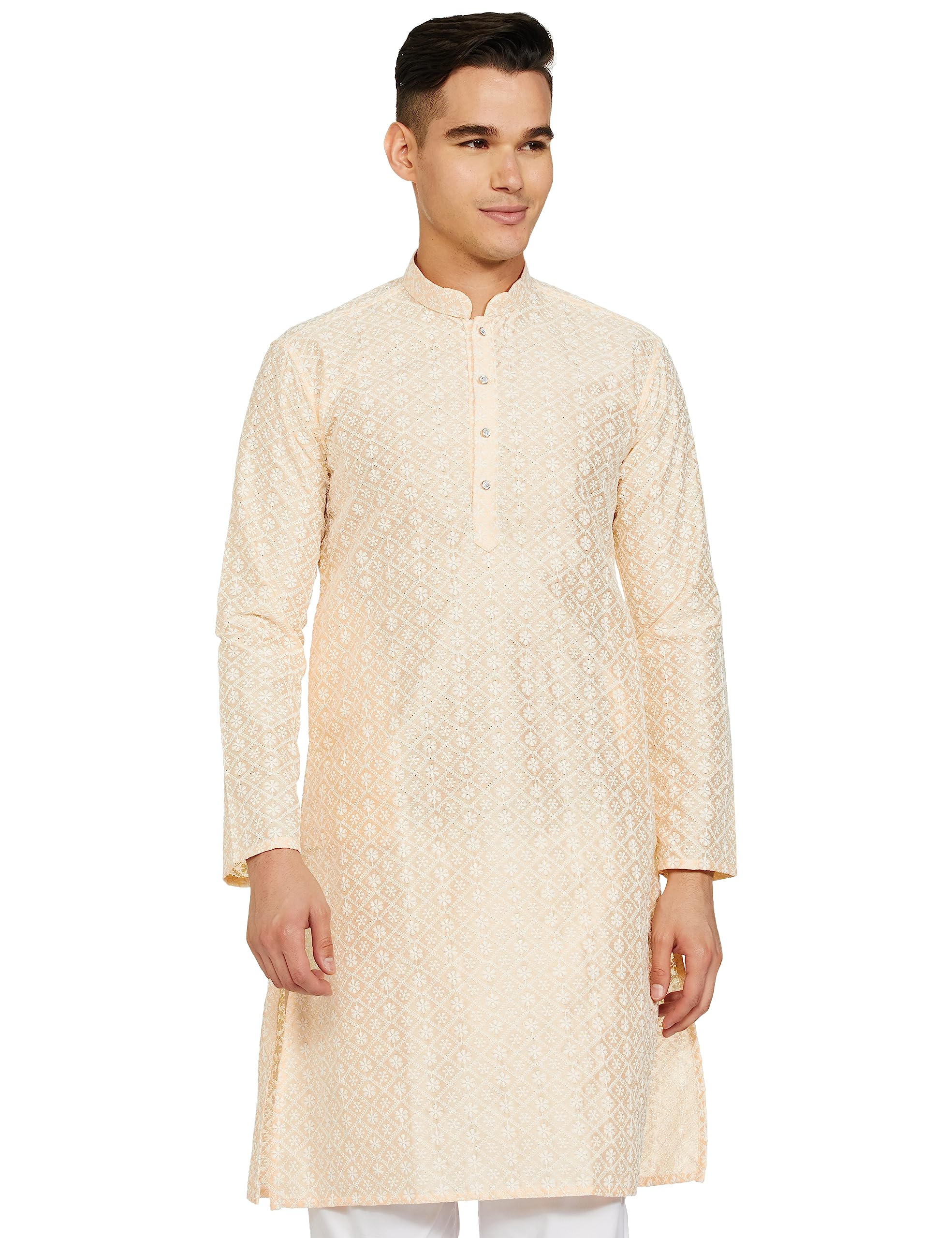 Be Active MenS Traditional Embroidered Lucknowi Full Sleeves Kurta || Cotton Kurta For Men || Men Kurta For Wedding || Kurta Fo
