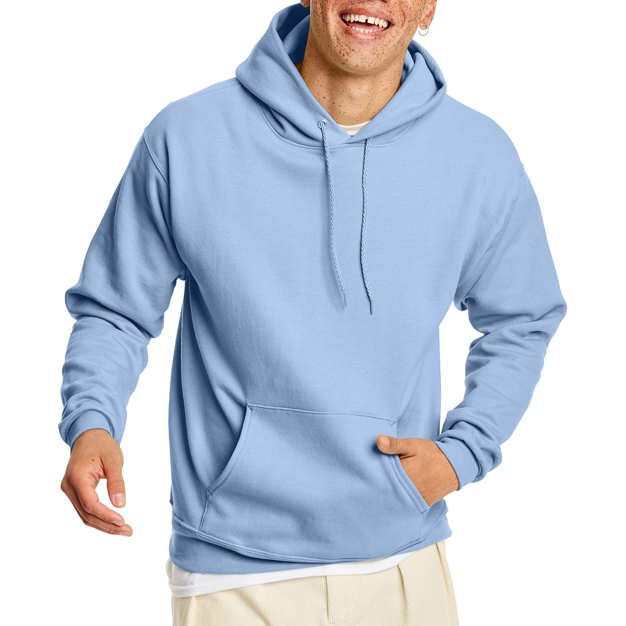 Unisex Ecosmart 5050 Pullover Hooded Sweatshirt - WHITE - S(D0102H7MEZT)