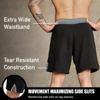 Elite Sports Men's Black Jack Series Fight Shorts, Gray, Large