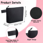 Weewooday 12 Pieces Canvas Makeup Bags for Women Plain Cosmetic Pouch with Zipper Blank DIY Bags for Travel Wedding Teacher Wome
