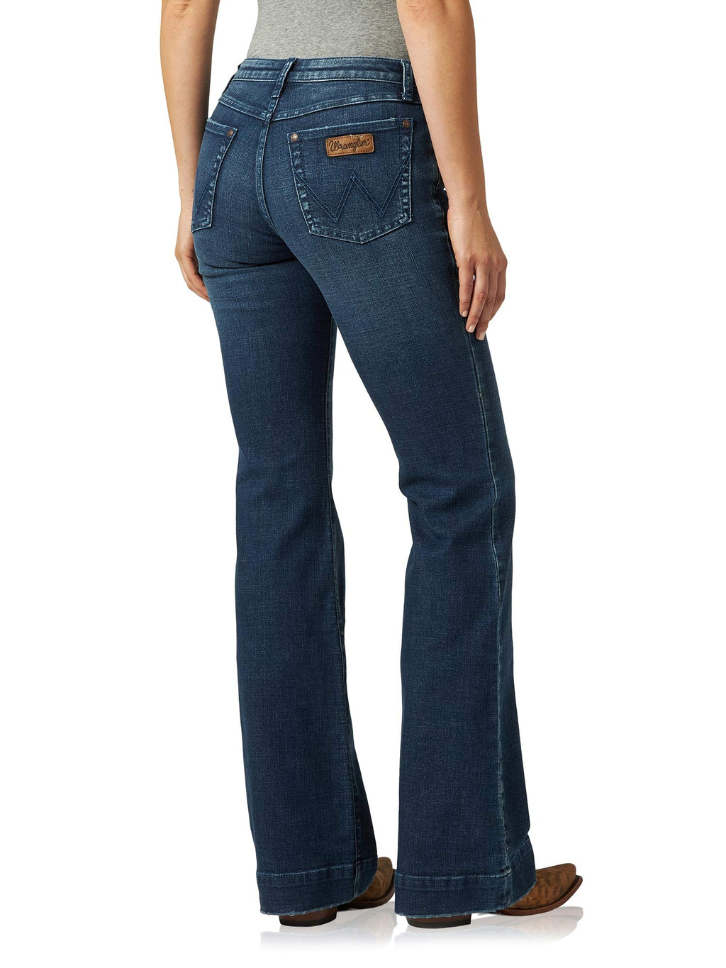 Wrangler Women's Retro Mae Mid Rise Wide Leg Trouser Jean, Sophia, 5 Long