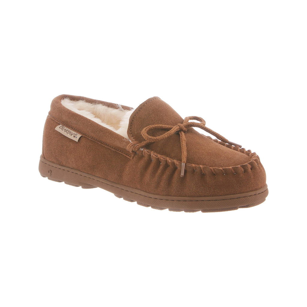 Bearpaw 1961W-220-7 Mindy Moccasin Slippers for Womens  Hickory - Size 7
