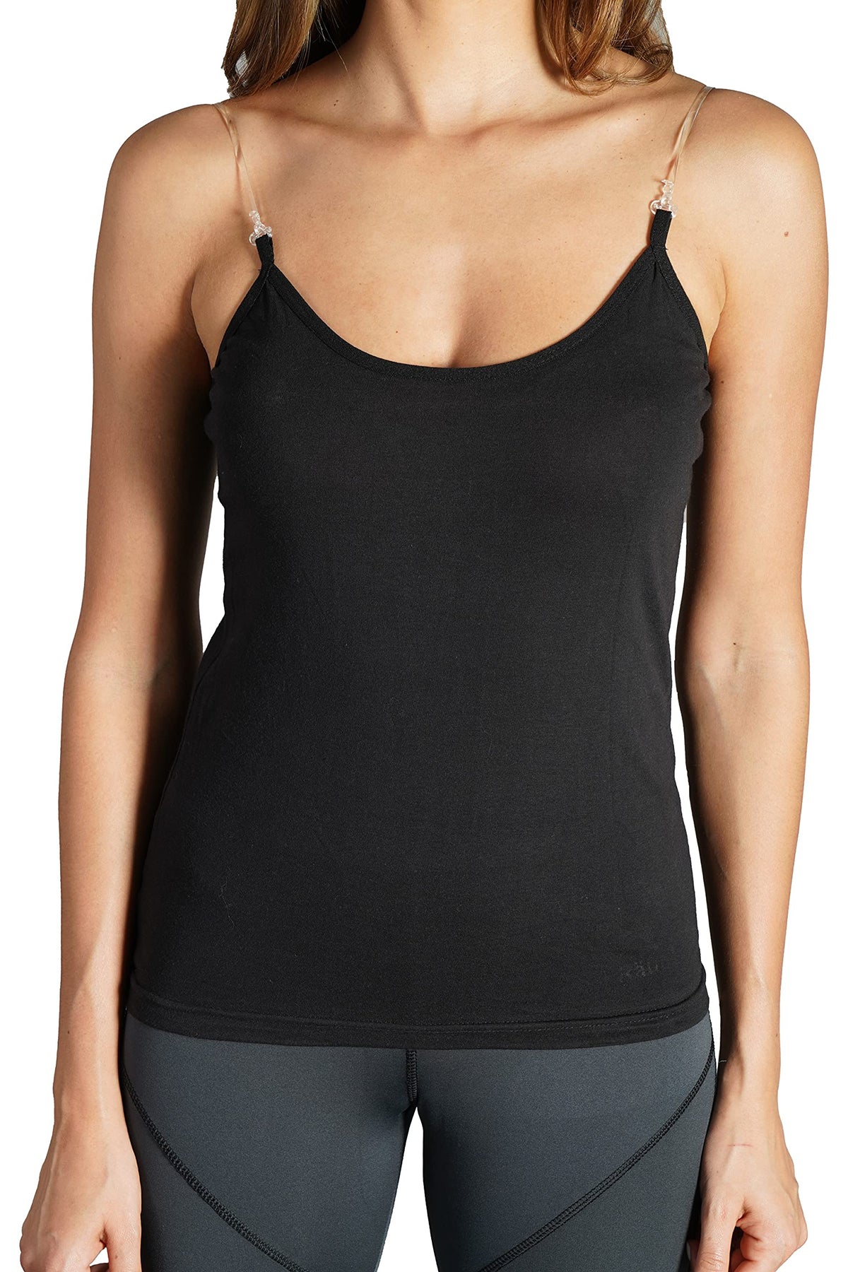 Rc. Royal Class WomenS Cotton Black Camisole (Transparent Strap)(Medium)