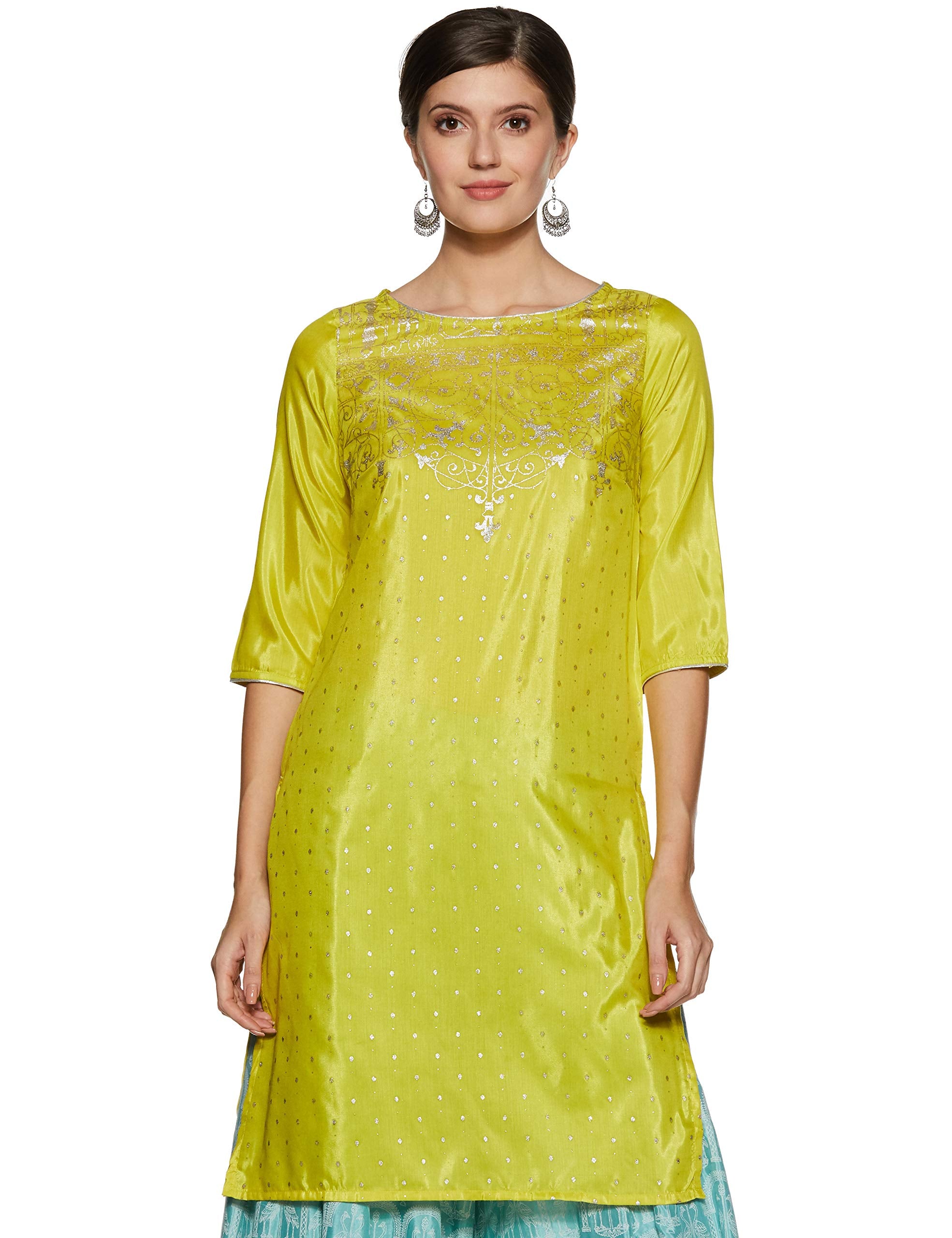 Aurelia WomenS Kurta (18Aua10091-100272_Xl_Green X-Large)