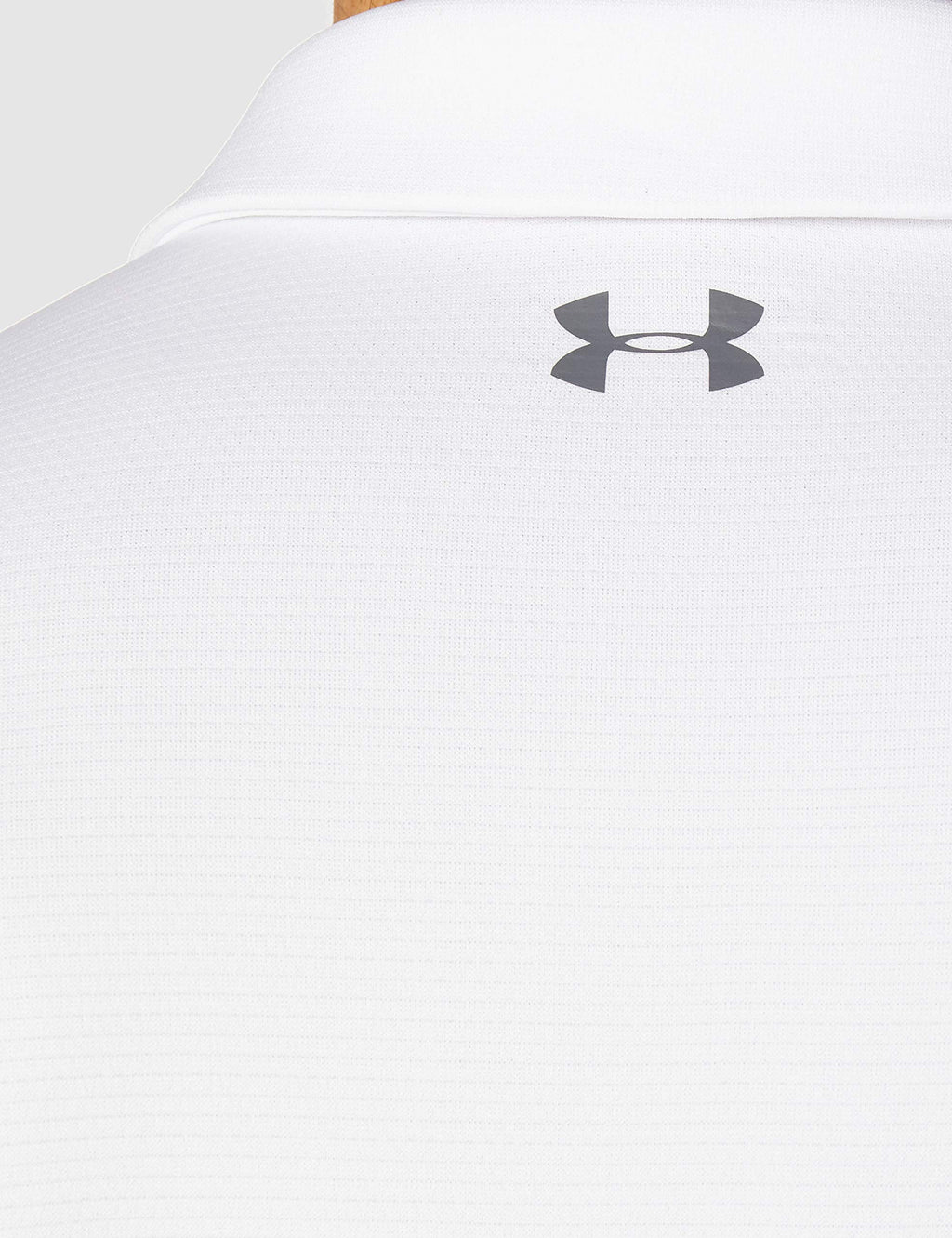Under Armour Men's Tech Golf Polo, White (100)/Graphite, Large Tall