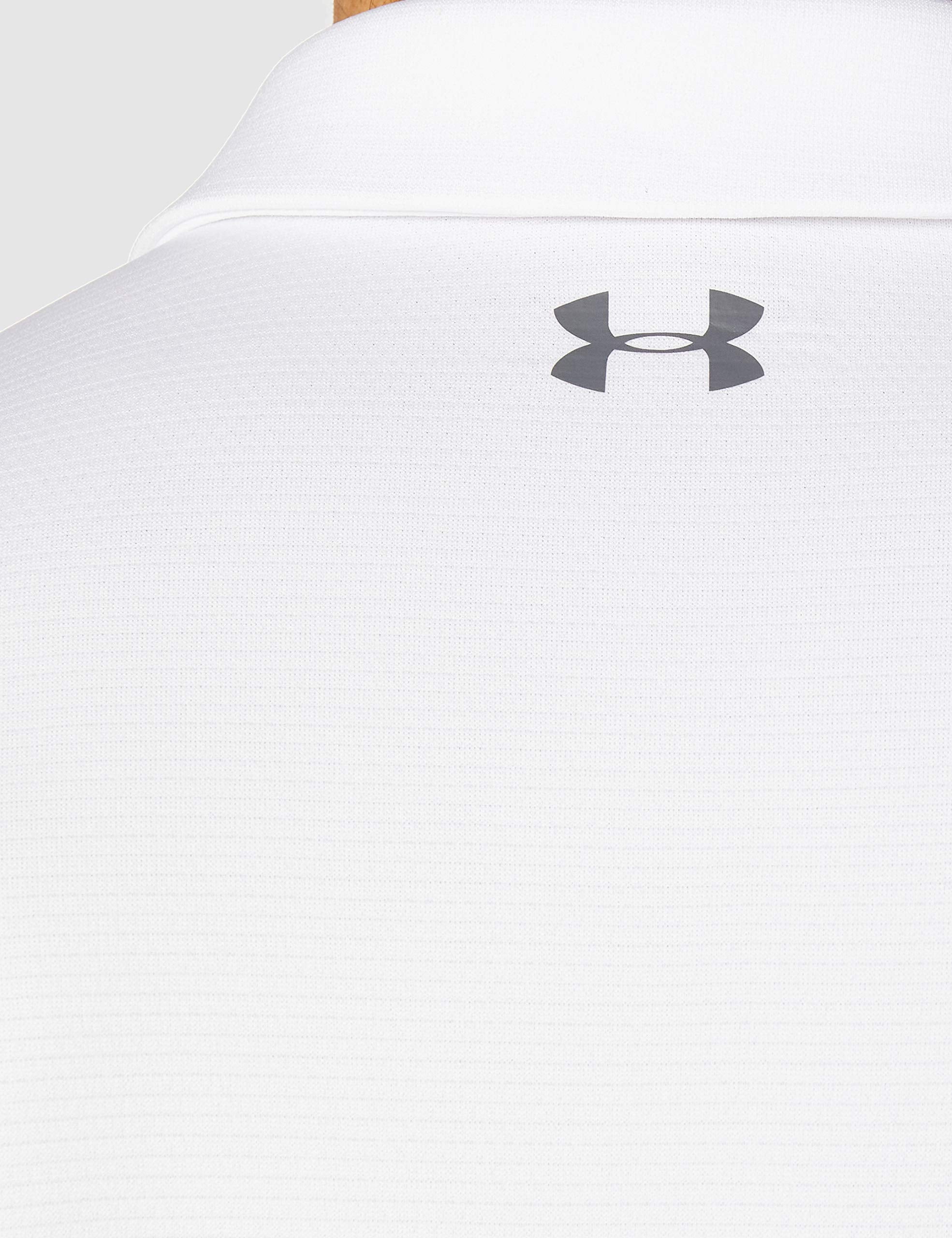 Under Armour Men's Tech Golf Polo, White (100)/Graphite, Large Tall