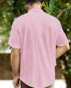 I Enterprise MenS Regular Fit Solid Soft Touch Cotton Casual Shirt Design With Spread Collar & Half Sleeve (Pack Of 2) Color_Wh