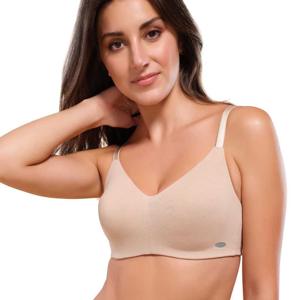 Enamor A027 Full Coverage Cotton Bra - Non-Padded  Wirefree PALESKIN