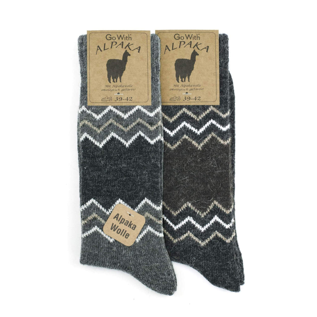 GoWith 1-2 Pairs Unisex Alpaca Wool Socks, Thermal Warm Cozy Merino Wool Socks, Heated Fuzzy Winter Boot Socks, Grayanthracite-4