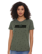 Pepe Jeans WomenS Polka Dot Regular Fit T-Shirt (Pl504565_Dk Olive Small)