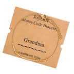 JoycuFF Grandma Birthday Gifts for Women Morse Code Bracelet Mother 's Day Thanksgiving Day Christmas Gifts for Grandma Unique G