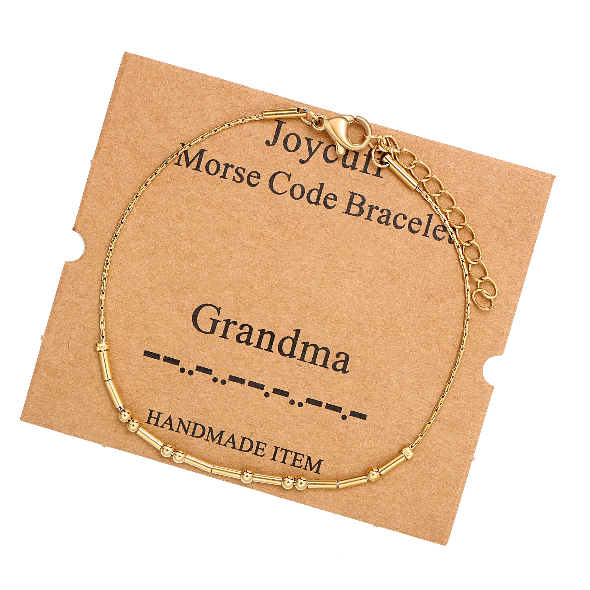 JoycuFF Grandma Birthday Gifts for Women Morse Code Bracelet Mother 's Day Thanksgiving Day Christmas Gifts for Grandma Unique G
