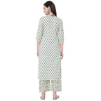 Gosriki Women'S Cotton Straight Kurta With Palazzo (Epsha White)