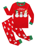 KikizYe Little Girls Boys Long Sleeve Christmas Pajamas Sets 100% Cotton Pyjamas Toddler Kids Pjs Size 5 Snowman