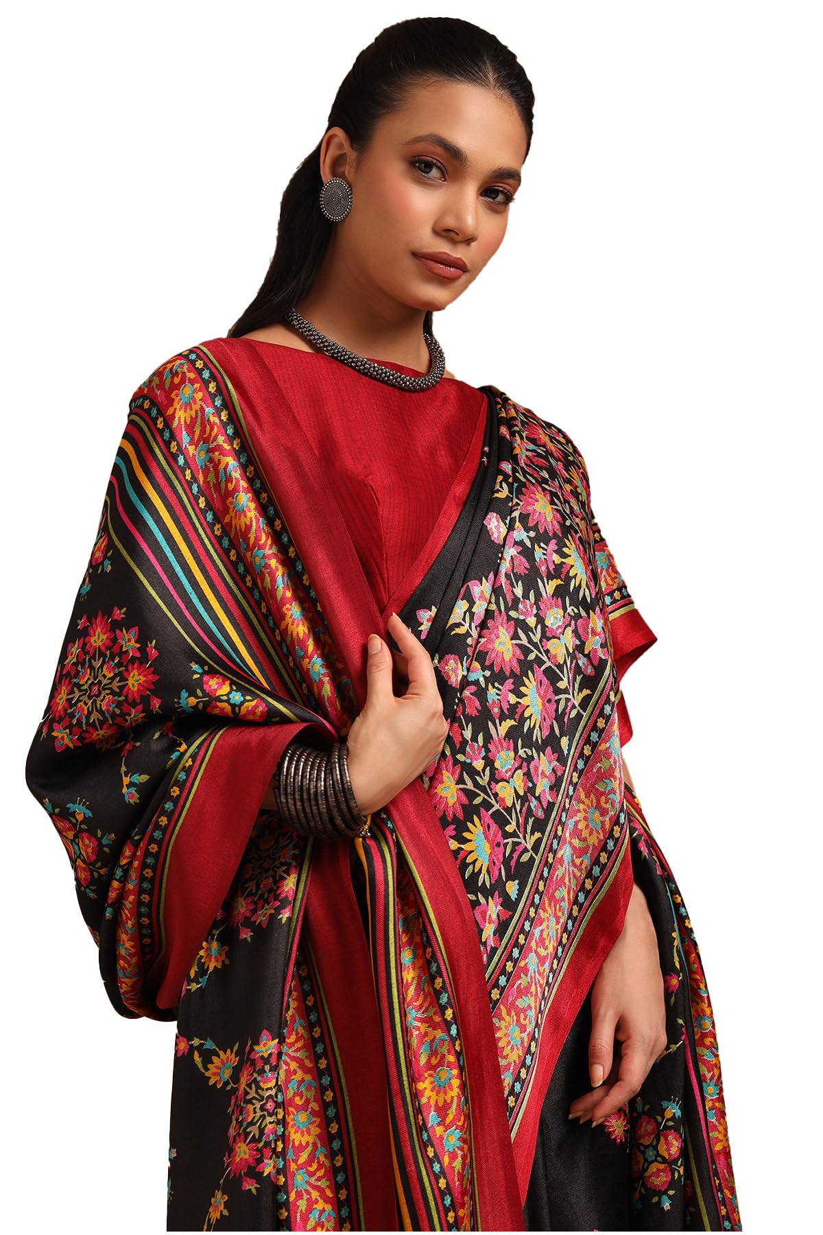 Soch Women Pashmina Floral Print Saree
