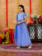 Aarika Girls Ethnic Wear Blue Colour Zig Zag Printed Georgette Lehenga Choli Set (4-10 Years)