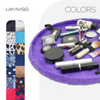 Lay-n-Go Cosmo Drawstring Makeup Bag Organizer, Water-Resistant Cosmetic Pouch for Travel, Stylish & Durable Toiletry Bag, Machi