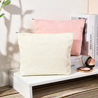 SOIDRAM 2 Pieces Corduroy Makeup Bag Large Corduroy Cosmetic Bag Capacity Canvas Travel Toiletry Bag Organizer Cute Makeup Brush