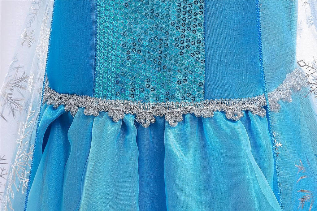 Dressy Daisy Girls' Ice Princess Dress Costume Birthday Halloween Christmas Fancy Party Dresses with Cape Draping
