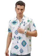 Ketch MenS Paisley Slim Fit Shirt (Khsh001616_White
