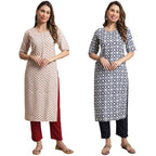 Tee Projekt Crepe Printed Kurta & Pant Set For Women Ethnic Wear Casual Wear Kurta Set