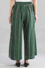 Aurelia Womens Green Geometric Printed Culottes Trousers