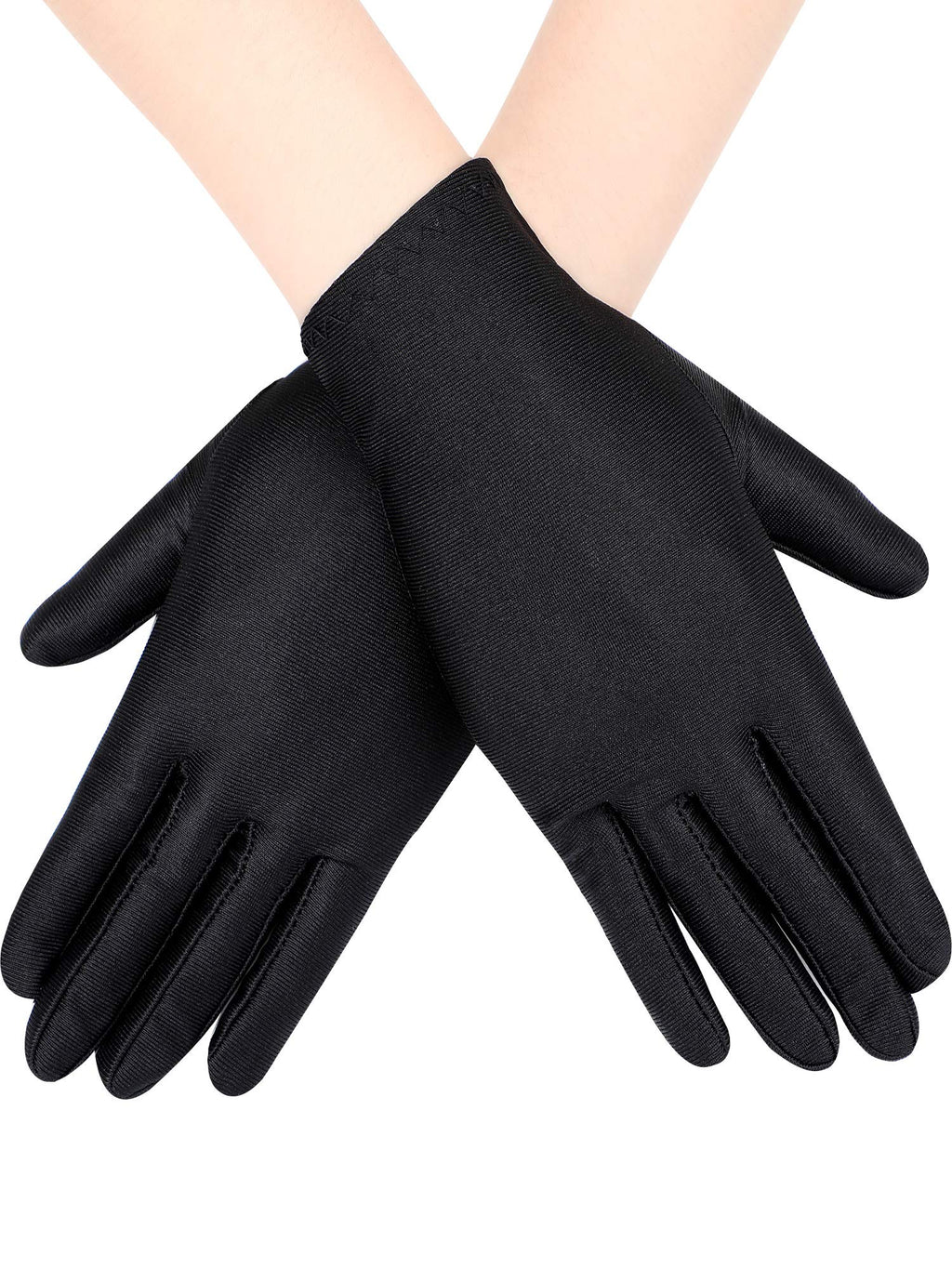 SATINIOR 6 Pairs Black White Kid Costume Glove Short Cosplay Glove Girl Boy Dress up for Halloween Party Opera Accessories