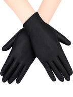 SATINIOR 6 Pairs Black White Kid Costume Glove Short Cosplay Glove Girl Boy Dress up for Halloween Party Opera Accessories