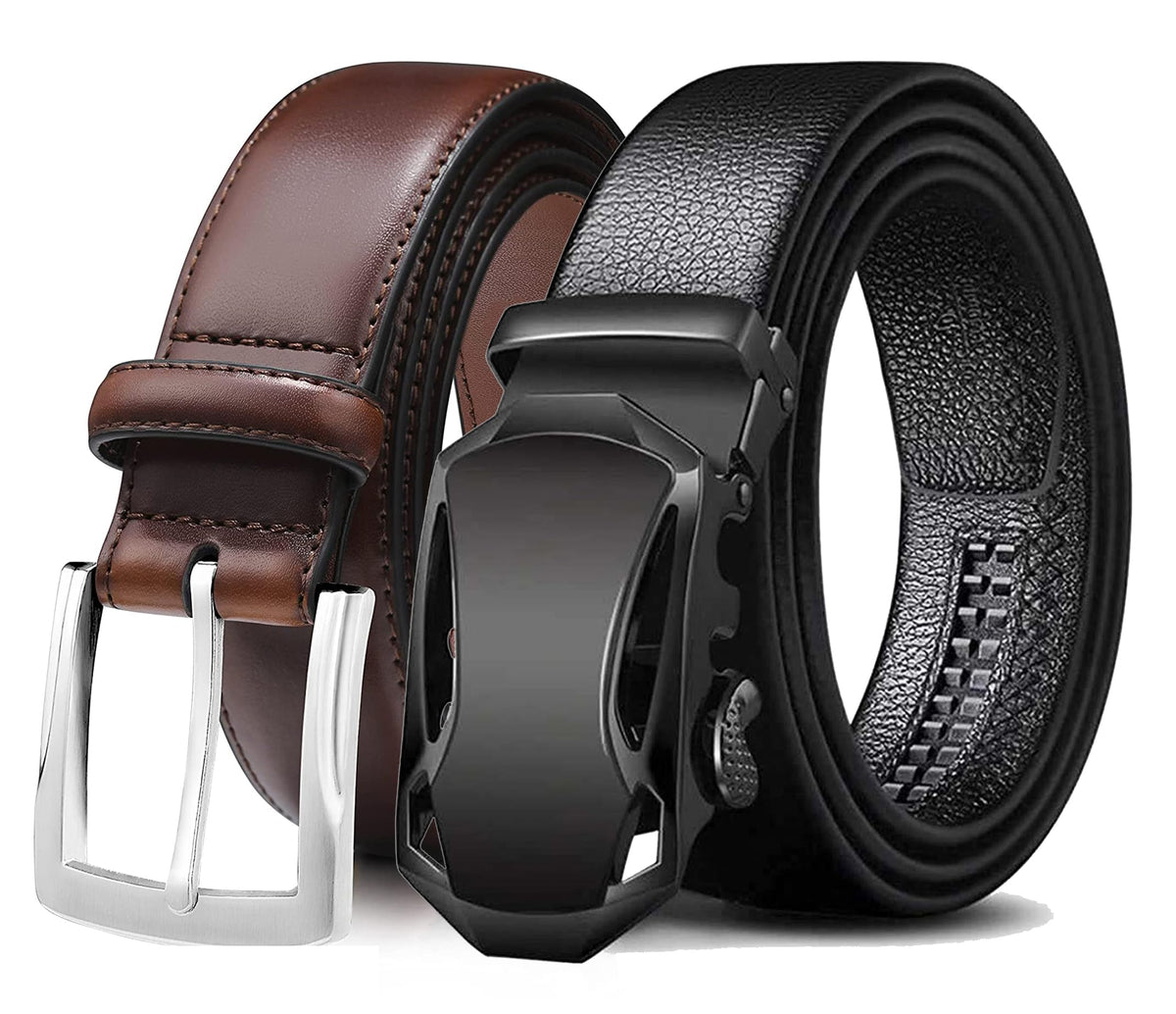 Zoro Vegan Leather Belt For Men | Formal/Casual | Can Be Fits On Upto 30 To 44 Inches Waist Size,Black 44