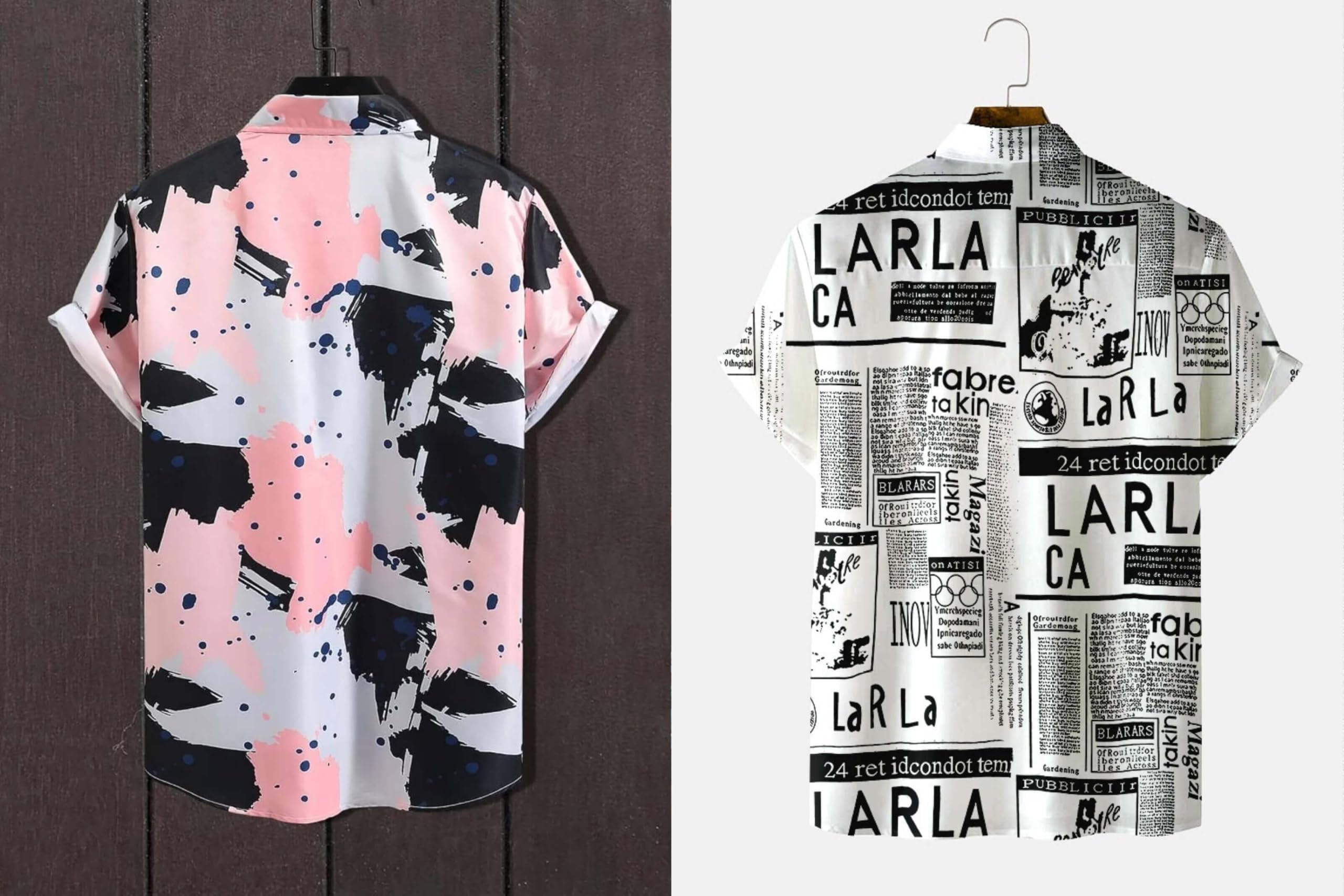 Rebelify Half Sleeve Printed Shirts For Men Regular Fit Printed Spread Collar Casual Shirt Lycra Fabric With Combo Shirt (Pack O