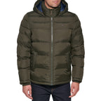 Tommy Hilfiger Men's Big & Tall Hooded Puffer Jacket, Olive, 4X Big