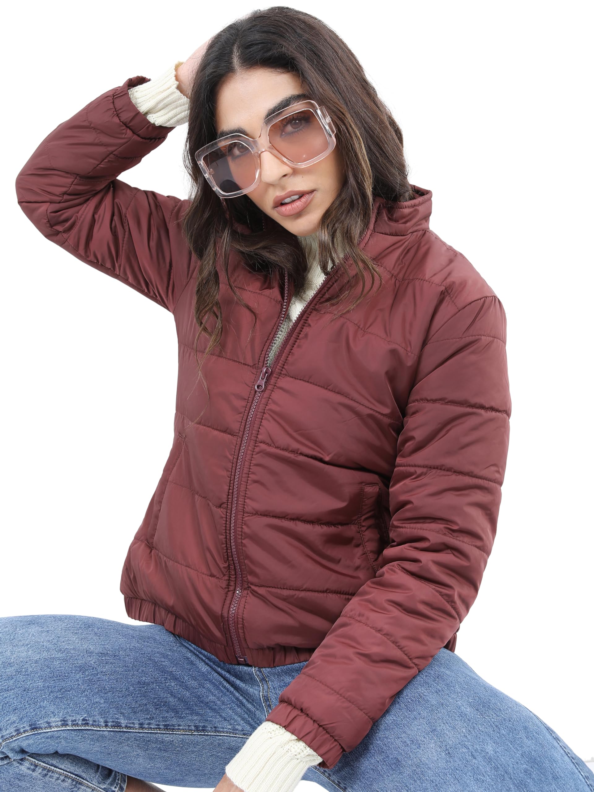Ketch Womens Regular Fit BURGANDY Jacket