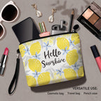 Hglian Lemon Travel Makeup Bag,Inspirational Cosmetic Toiletry Accessories Organizer,Cute Zipper Pouch for Purse,Gifts for Women
