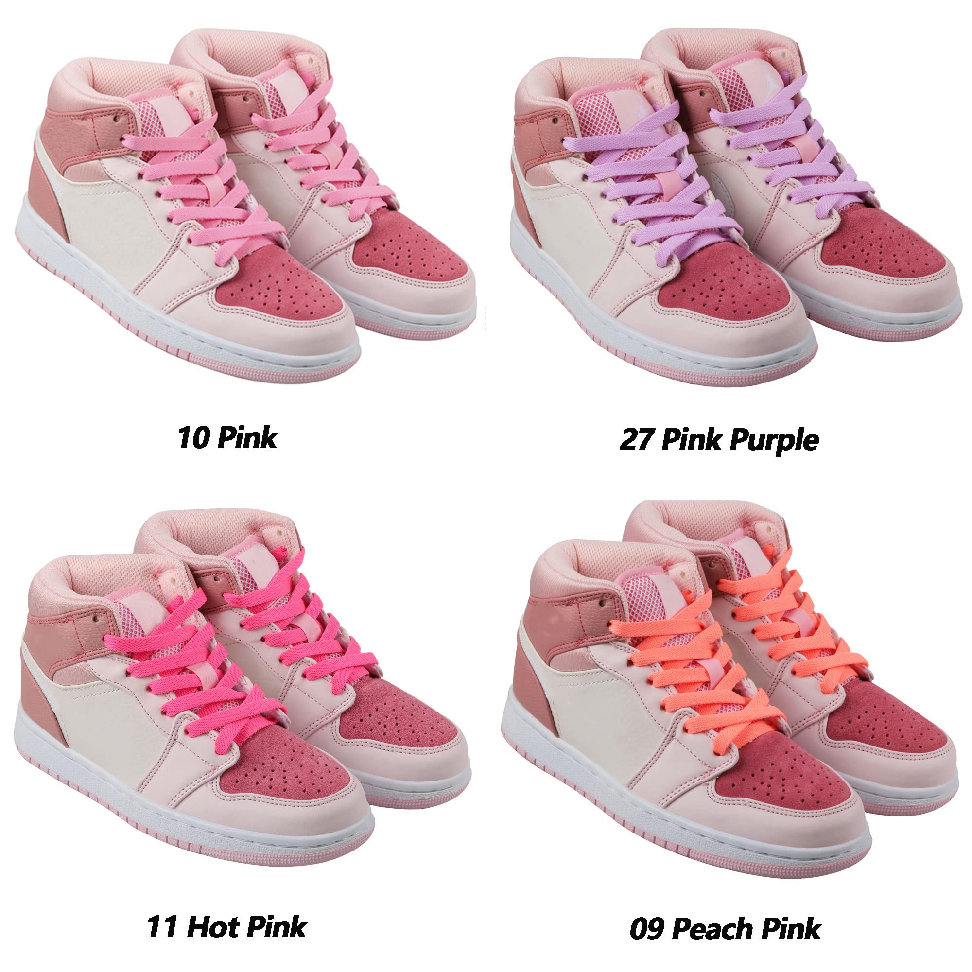 Puzeam Upgrade Tight Weave Flat Shoelaces 28 Colors 5/16 Wide Shoe Laces for Sneakers-Beige-100