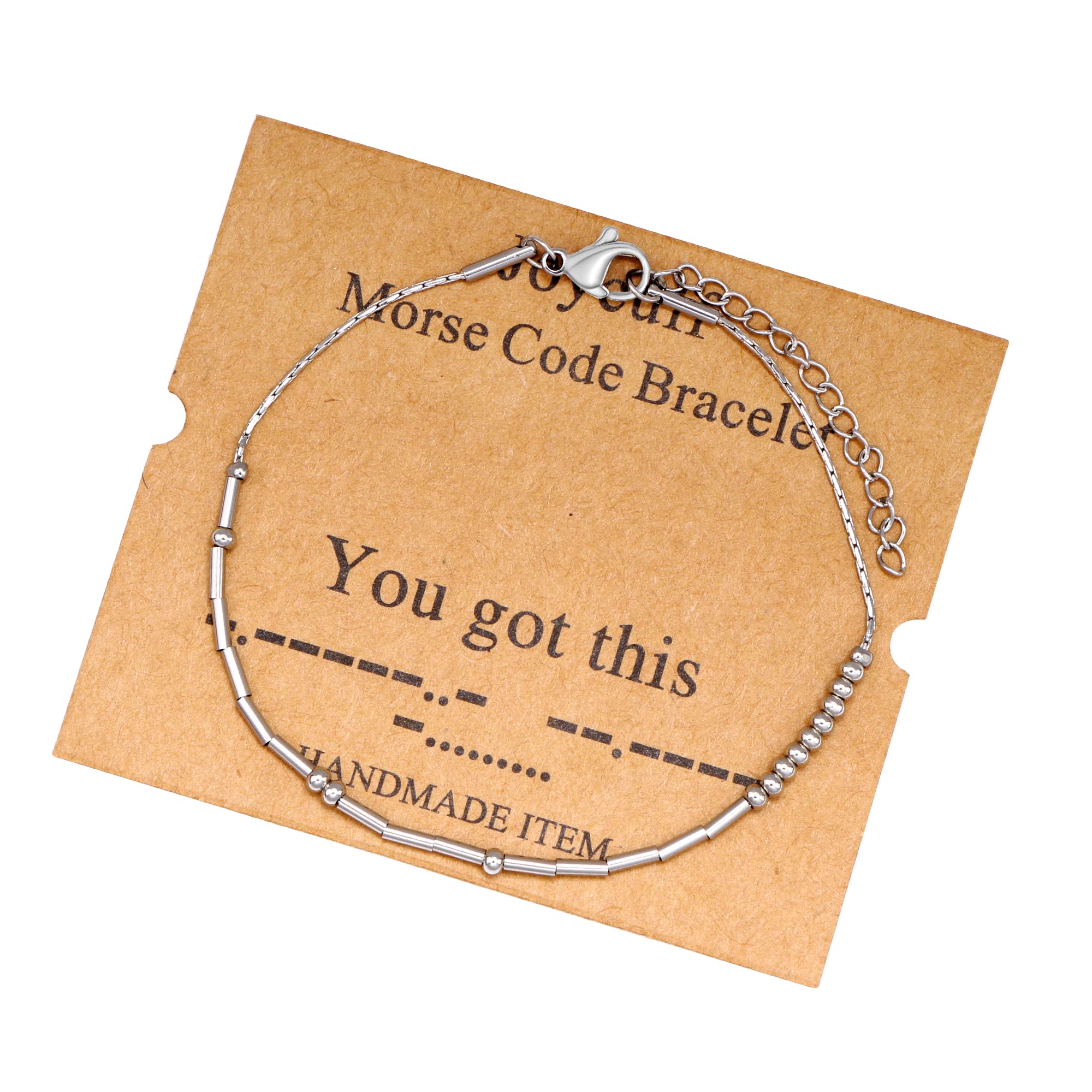 JoycuFF You Got This Morse Code Bracelets Motivational Birthday Christmas Gifts for Friends Mom Sister Daughter Inspirational St