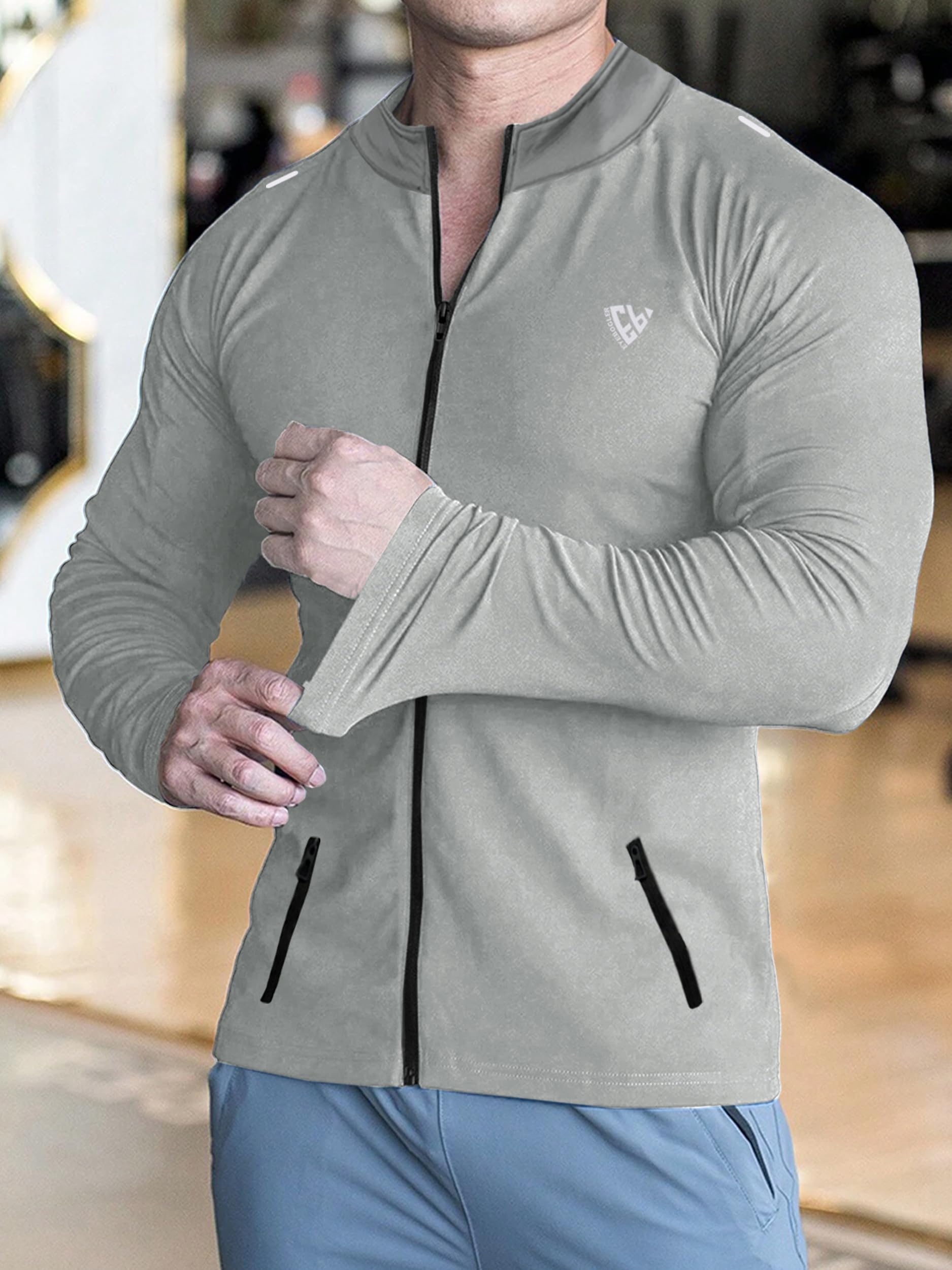 Noble Monk MenS Active Wear Regular Fit T Shirt |Full Sleeves |Casual T-Shirt For Men Cement Grey