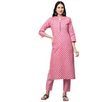 Gosriki Women'S Cotton Straight Kurta With Palazzo (Revathi New Pink)